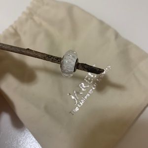 Pandora white glass bead